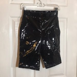 Forever 21 Faux Patent Leather Biker Shorts